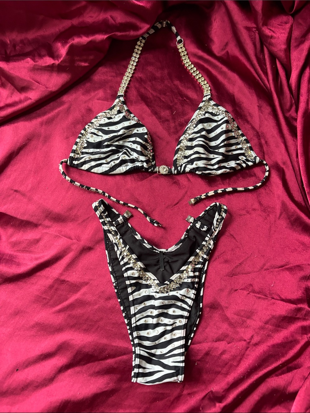 Zebra Print bodybuilding bikini for WPD or figure